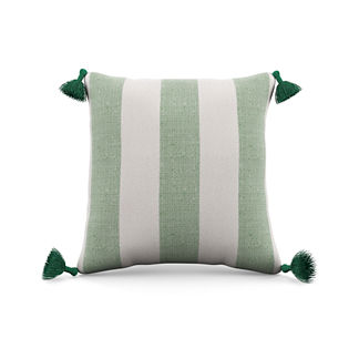 Ditsy Diamond Stripe Tasseled Indoor/Outdoor Pillow