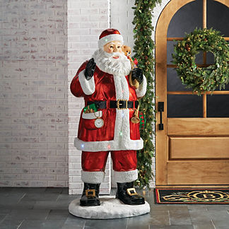 LED Lifesize Santa with Toy Bag