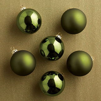Matte and Shine Bauble Ornaments, Set of Six