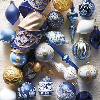 Royale Bleu 40-piece Ornament Collection