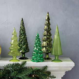 Glass Menagerie Textured Trees, Set of Five