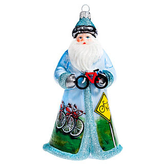 Glitterazzi Cycling Santa Ornament