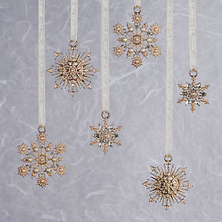 Gilded Treasures Snowflake Ornaments, Set of Six