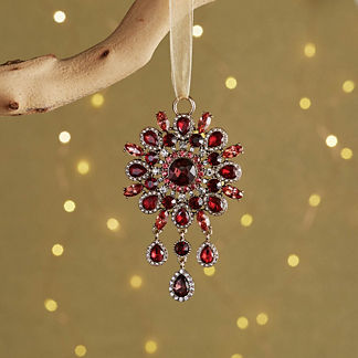 Radiant Ruby Jewel Drop Ornament
