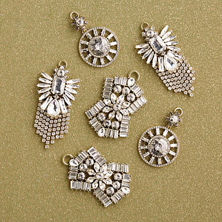 Deco Nouveau Crystal Ornaments, Set of Six