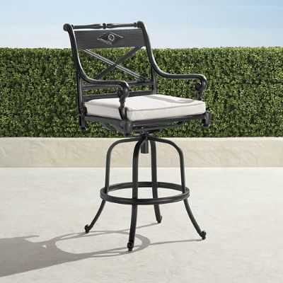 Carlisle Swivel Bar Stools in Onyx Finish, Set of Two