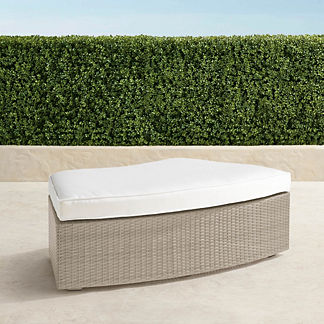 Pasadena Curved Ottoman in Dove Finish