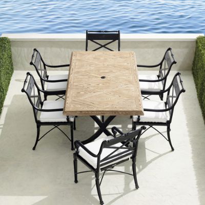 Carlisle 7-pc. Rectangular Faux Wood Dining Set in Onyx Finish