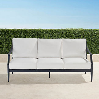 Trelon Aluminum Sofa in Matte Black Finish