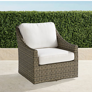 Ashby Swivel Lounge Chair with Cushions in Putty Finish