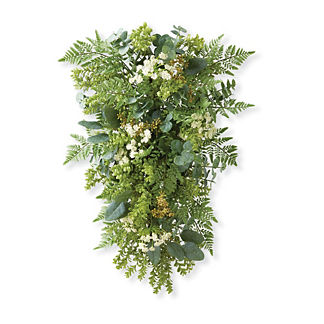 Outdoor Mixed Greenery Queen Anne's Lace Swag