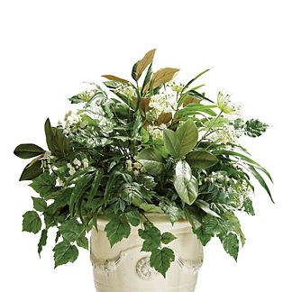 Outdoor Mixed Greenery & Queen Anne's Lace Urn Filler