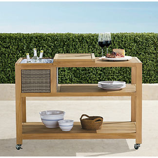 Isola Console with Beverage Tub in Natural