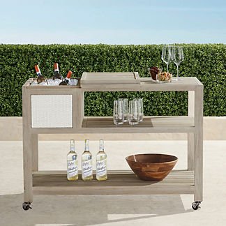 Isola Console with Beverage Tub in Weathered