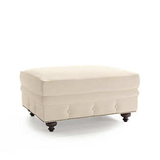 Barrow Chesterfield Ottoman in Performance Linen Natural