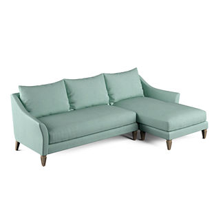 Rockford Right-facing Chaise Sectional in Glacier Velvet