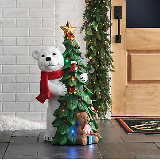 LED Ho Ho Holly Tree & Polar Bear
