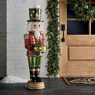 Musical LED Nutcracker with Two Trains