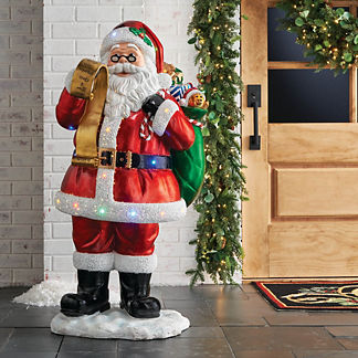 Nice List Santa LED and Fiber-Optic Yard Ornament