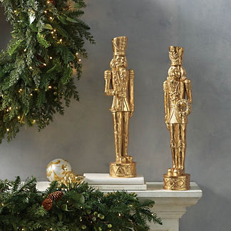 Gilded Nutcracker Soldiers, Set of Two