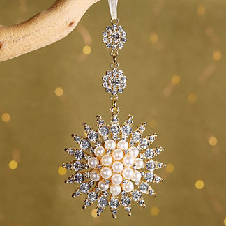 Pearl Starburst Double-Sided Ornament