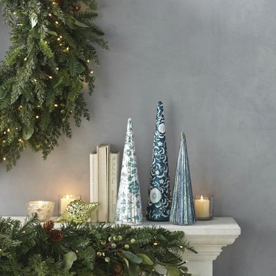 Bleu Heirloom Glass Tree Trio