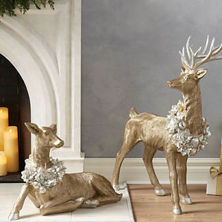 Reindeer with Magnolia Wreath