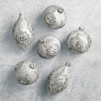 Embellished Ornaments, Set of Six