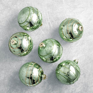 Swirl Matte & Shine Ornaments, Set of Six