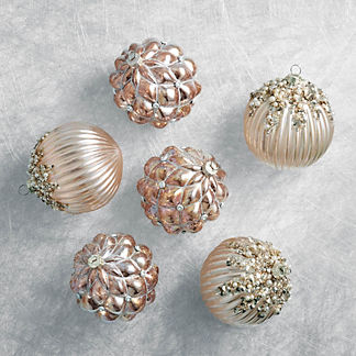 Iridescent Pearl Ornaments, Set of Six