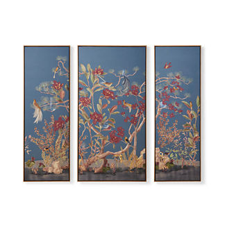 Pheasants and Forest Giclee Triptych