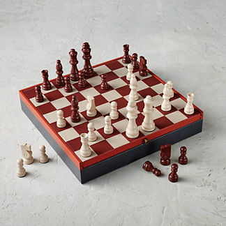 Leather Tabletop Chess Set