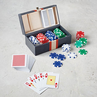 Leather Tabletop Poker Set