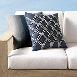 Hand-Knotted Rope & Ombre Indoor/Outdoor Pillow Sets by Elaine Smith