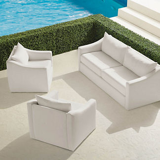 Portico Upholstered Sofa Set with Swivel Lounge Chairs