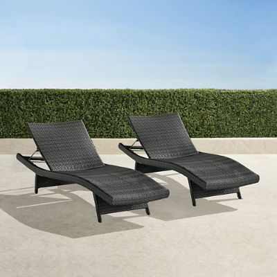 Original Balencia Black Chaise Lounges, Set of Two
