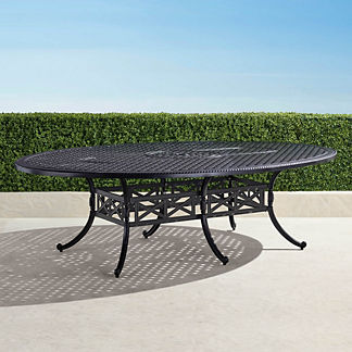 Carlisle Oval Cast-top Dining Table in Onyx Finish