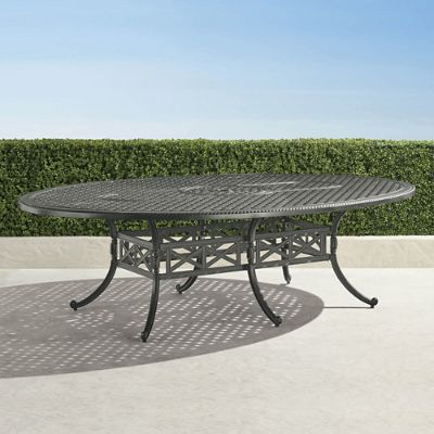 Carlisle Oval Cast-top Dining Table in Slate Finish