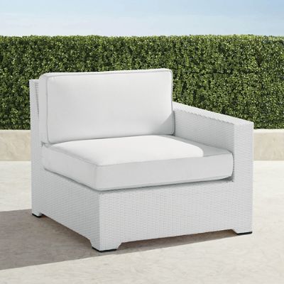 Palermo Right-facing Chair with Cushions in White Finish, Special Order