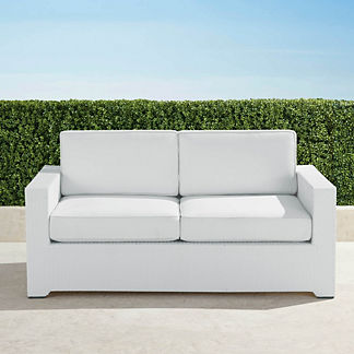Palermo Loveseat with Cushions in White Finish
