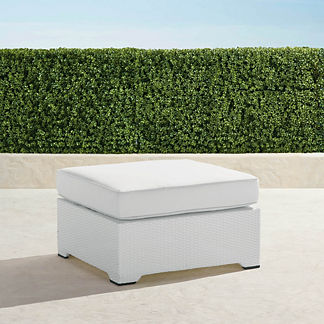 Palermo Ottoman with Cushion in White Finish