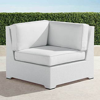 Palermo Corner Chair with Cushions in White Finish, Special Order