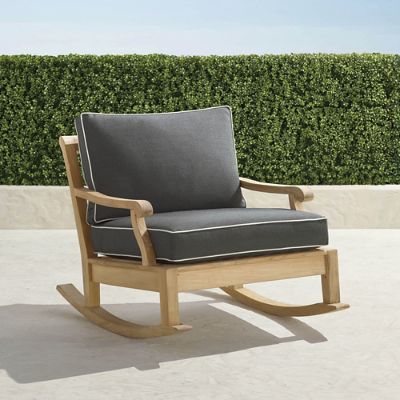 Cassara Rocking Lounge Chair with Cushions in Natural Finish