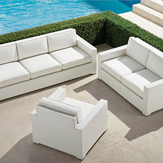 Palermo 3-pc. Sofa Set in White Finish