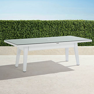 Palermo Glass-overlay Dining Table in White Finish