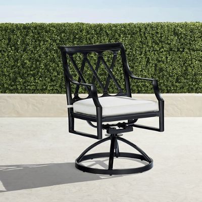 Grayson Swivel Dining Chairs in Black Finish, Set of Two