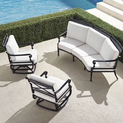 Carlisle 3-pc. Curved Sofa Set in Onyx Finish