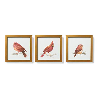 Songbird Giclee Prints in Red, Set of 3