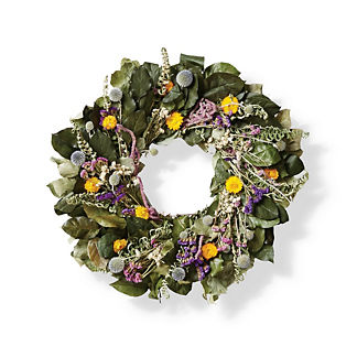 Wildflowers and Leaves Wreath