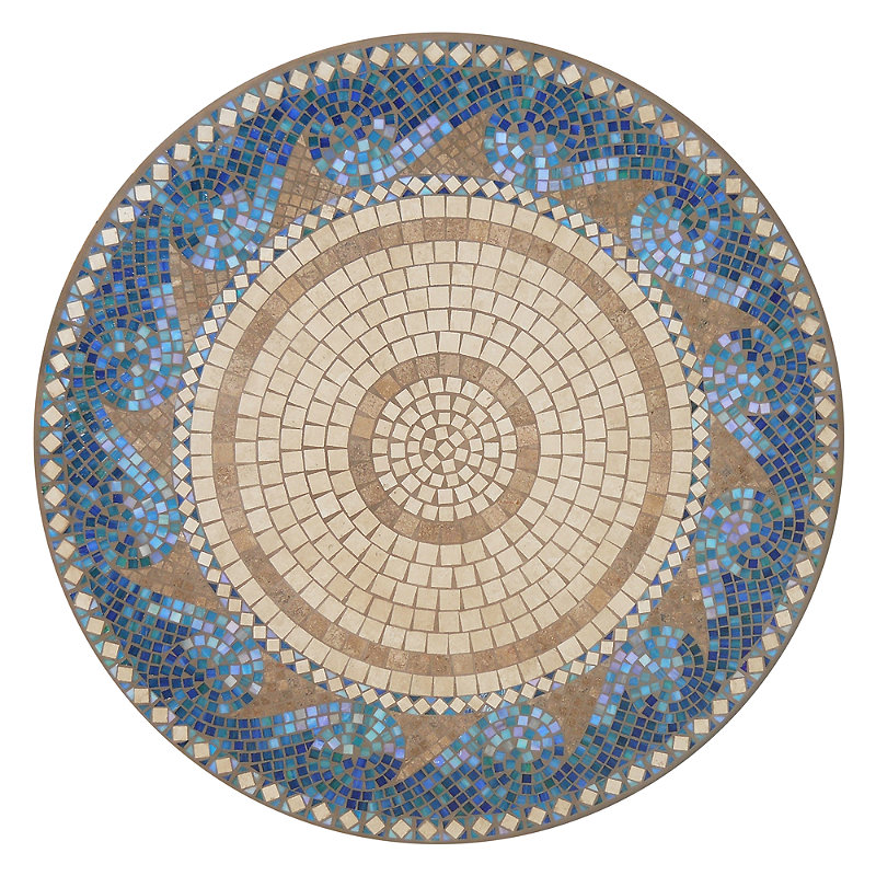 KNF Caribbean Sea Mosaics Round Bistro Dining Tables
